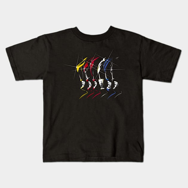 Mighty Morphin Power Ranger Kids T-Shirt by kladenko